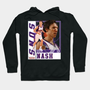 Steve Nash Basketball Legend Signature Vintage Graphic Retro Bootleg Style Hoodie